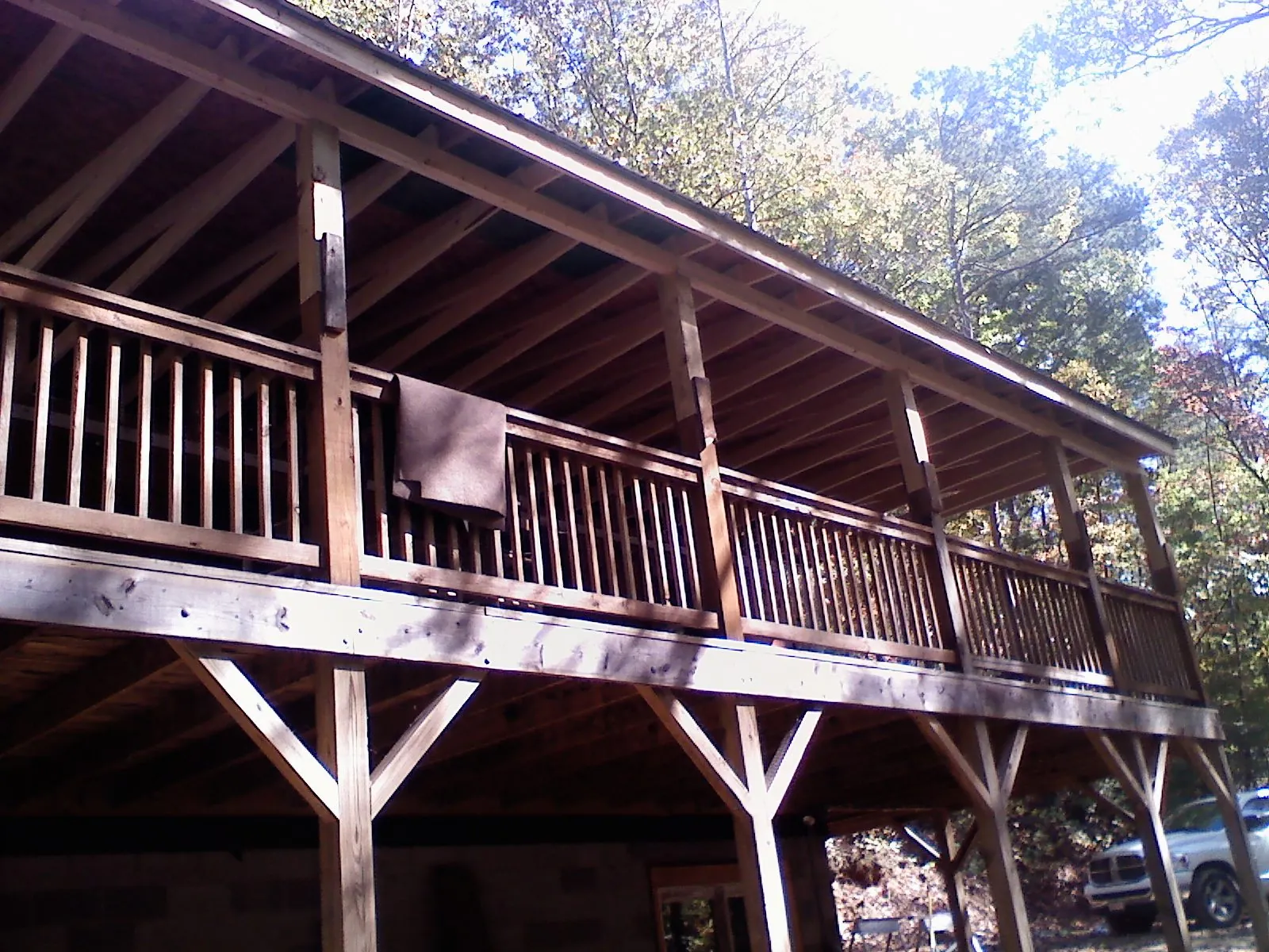 Timber framing under a new elevated porch and deck — Roof Leak Repair in Roselle by Roofing Brothers